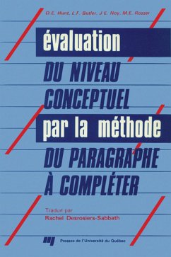 Évaluation du niveau conceptuel par la méthode du paragraphe à compléter (eBook, PDF) - Rachel Desrosiers, Desrosiers