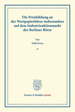 Die Preisbildung an der Wertpapierbörse - Prion, Willi