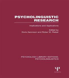 Cover Psycholinguistic Research (PLE: Psycholinguistics) (eBook, ePUB)