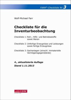 Checkliste für die Inventurbeobachtung, 3 Einzelchecklisten - Farr, Wolf-Michael