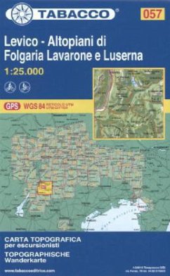 Tabacco topographische Wanderkarte Levico, Altopiani di Folgaria Lavarone e Luserna