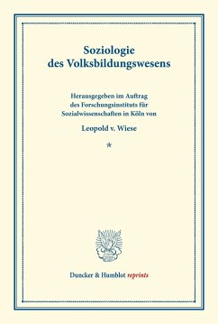 Soziologie des Volksbildungswesens.