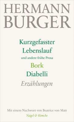 Kurzgefasster Lebenslauf und andere frühe Prosa. Bork. Diabelli - Burger, Hermann