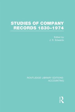 Studies of Company Records (RLE Accounting) (eBook, ePUB)