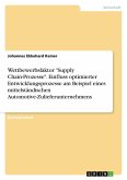 Wettbewerbsfaktor "Supply Chain-Prozesse". Einfluss optimierter Entwicklungsprozesse am Beispiel eines mittelständischen Automotive-Zulieferunternehmens Wettbewerbsfaktor "Supply Chain-Prozesse". Einfluss optimierter Entwicklungsprozesse am Beispiel eines mittelständischen Automotive-Zulieferunternehmens