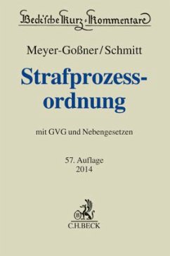 Strafprozessordnung (StPO) - Meyer-Goßner, Lutz;Schmitt, Bertram