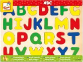 Bino 88045 - ABC Steckpuzzle, Puzzle Alphabet, Buchstaben, 27-teilig, Holz