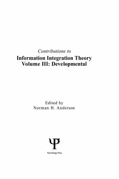 Contributions To Information Integration Theory (eBook, ePUB) - Anderson, Norman H.