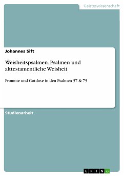 Weisheitspsalmen. Psalmen und alttestamentliche Weisheit (eBook, PDF) - Sift, Johannes