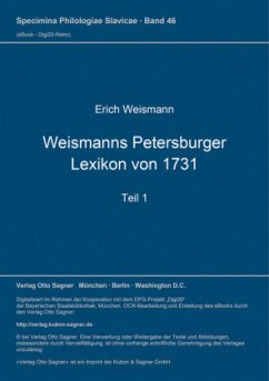 Weismanns Petersburger Lexikon von 1731 - Weismann, Erich