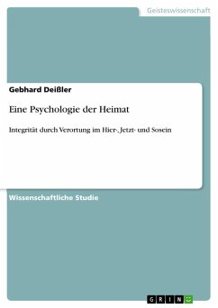 Eine Psychologie der Heimat - Deißler, Gebhard