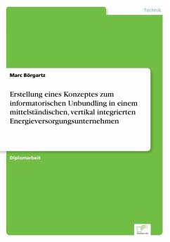 Cover Erstellung eines Konzeptes zum informatorischen Unbundling in einem mittelständischen, vertikal integrierten Energieversorgungsunternehmen