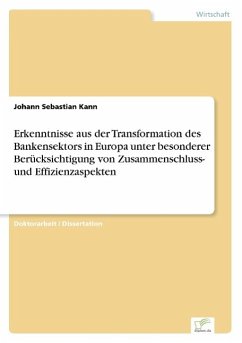 Erkenntnisse aus der Transformation des Bankensektors in Europa unter besonderer Berücksichtigung von Zusammenschluss- und Effizienzaspekten - Kann, Johann Sebastian