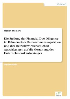 Die Stellung der Financial Due Diligence im Rahmen einer Unternehmensakquisition und ihre betriebswirtschaftlichen Auswirkungen auf die Gestaltung des Unternehmenskaufvertrages - Theinert, Florian