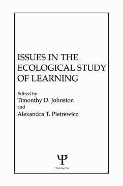 Cover Issues in the Ecological Study of Learning (eBook, PDF)