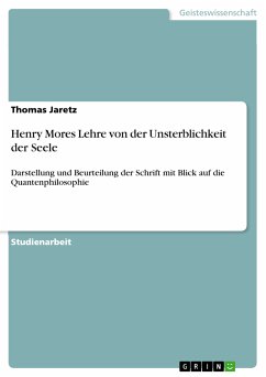 Henry Mores Lehre von der Unsterblichkeit der Seele (eBook, PDF) - Jaretz, Thomas