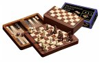 Philos 2517 - Schach Backgammon Dame Set, Reise, Feld 18 mm, magnetisch
