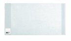 Herma 14295 - Buchumschlag Basic, Größe 295 x 540 mm, Kunststoff transparent, blauer Rand, 1 Buchschoner für Schulbücher