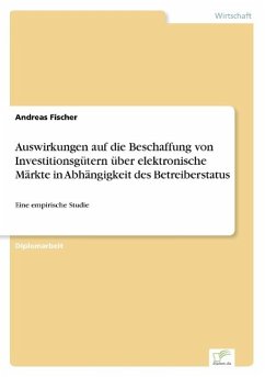 Auswirkungen auf die Beschaffung von Investitionsgütern über elektronische Märkte in Abhängigkeit des Betreiberstatus - Fischer, Andreas