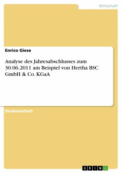 Analyse des Jahresabschlusses zum 30.06.2011 am Beispiel von Hertha BSC GmbH & Co. KGaA (eBook, PDF)
