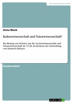 Kulturwissenschaft und Naturwissenschaft? (eBook, PDF) - Block, Anna