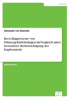 Recyclingprozesse von Fahrzeug-Kabelsträngen im Vergleich unter besonderer Berücksichtigung des Kupferanteils - Zitzewitz, Alexander von