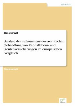Cover Analyse der einkommensteuerrechtlichen Behandlung von Kapitallebens- und Rentenversicherungen im europäischen Vergleich