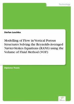 Modelling of Flow in Vertical Porous Structures Solving the Reynolds-Averaged Navier-Stokes Equations (RANS) using the Volume of Fluid Method (VOF)
