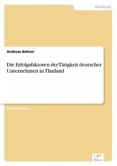 Die Erfolgsfaktoren der Tätigkeit deutscher Unternehmen in Thailand - Bohner, Andreas