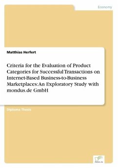 Criteria for the Evaluation of Product Categories for Successful Transactions on Internet-Based Business-to-Business Marketplaces: An Exploratory Study with mondus.de GmbH