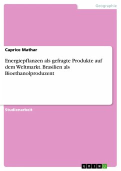 Energiepflanzen als gefragte Produkte auf dem Weltmarkt. Brasilien als Bioethanolproduzent (eBook, PDF) - Mathar, Caprice