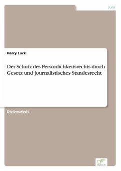 Cover Der Schutz des Persönlichkeitsrechts durch Gesetz und journalistisches Standesrecht