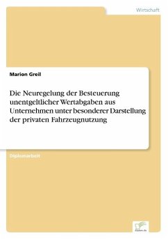 Die Neuregelung der Besteuerung unentgeltlicher Wertabgaben aus Unternehmen unter besonderer Darstellung der privaten Fahrzeugnutzung - Greil, Marion