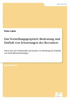 Das Vorstellungsgespräch: Bedeutung und Einfluß von Erwartungen des Recruiters - Laher, Peter