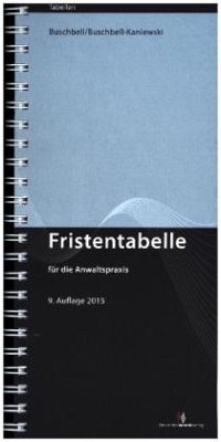 Fristentabelle für die Anwaltspraxis - Buschbell, Hans; Buschbell-Kaniewski, Petra