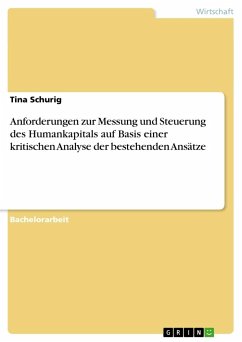 Anforderungen zur Messung und Steuerung des Humankapitals auf Basis einer kritischen Analyse der bestehenden Ansätze - Schurig, Tina