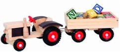 Bino 82077 - Holz Traktor mit ABC-Anhänger