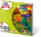 FIMO ofenhärtende Modelliermasse FIMO kids 8034 Set Dino, 4 x 42g, Modellierstab, Anleitung