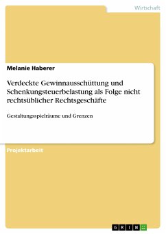 Verdeckte Gewinnausschüttung und Schenkungsteuerbelastung als Folge nicht rechtsüblicher Rechtsgeschäfte (eBook, PDF)