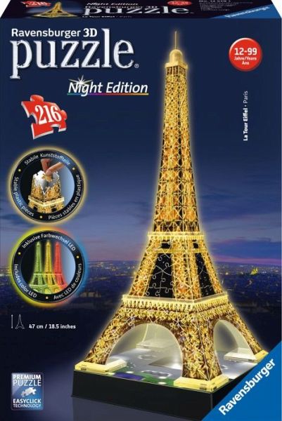 Pariser Eiffelturm Love Edition NEU Ravensburger 11183-3D Puzzle 216 Teile 