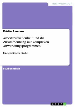 Arbeitszufriedenheit und ihr Zusammenhang mit komplexen Anwendungsprogrammen - Assenow, Kristin