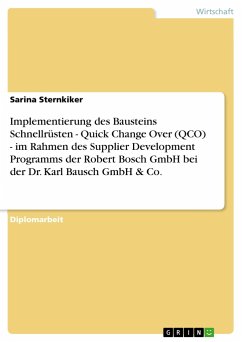 Implementierung des Bausteins Schnellrüsten - Quick Change Over (QCO) - im Rahmen des Supplier Development Programms der Robert Bosch GmbH bei der Dr. Karl Bausch GmbH & Co. - Sternkiker, Sarina