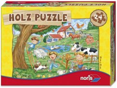 Noris 606031290 - Holzpuzzle 24 tlg. Bauernhof
