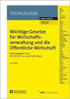 Cover Wichtige Gesetze für Wirtschaftsverwaltung und die Öffentliche Wirtschaft