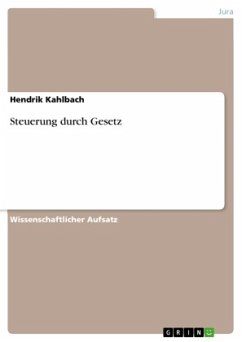 Steuerung durch Gesetz - Kahlbach, Hendrik