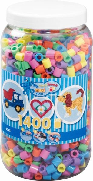 in Aufbewahrungsdose HAMA Bügelperlen Maxi Pastell Mix 1400 Perlen 6 Farben 