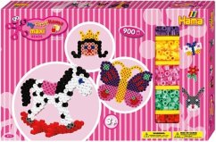 Hama 8713 - My first Hama, 900 Maxi-Bügelperlen mit 2 Stiftplatten und Zubehör, Geschenkpackung, rosa