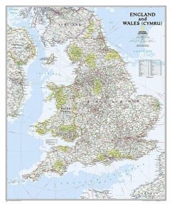 National Geographic England and Wales Wall Map - Classic - Laminated (30 X 36 In) - National Geographic Maps