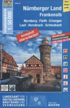 Topographische Karte Bayern Nürnberger Land, Frankenalb