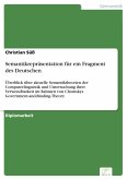 Semantikrepräsentation für ein Fragment des Deutschen (eBook, PDF)